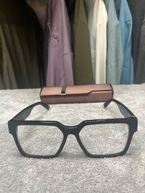 “The Prince”Classic Black Square Frame Eyeglasses 2.25x